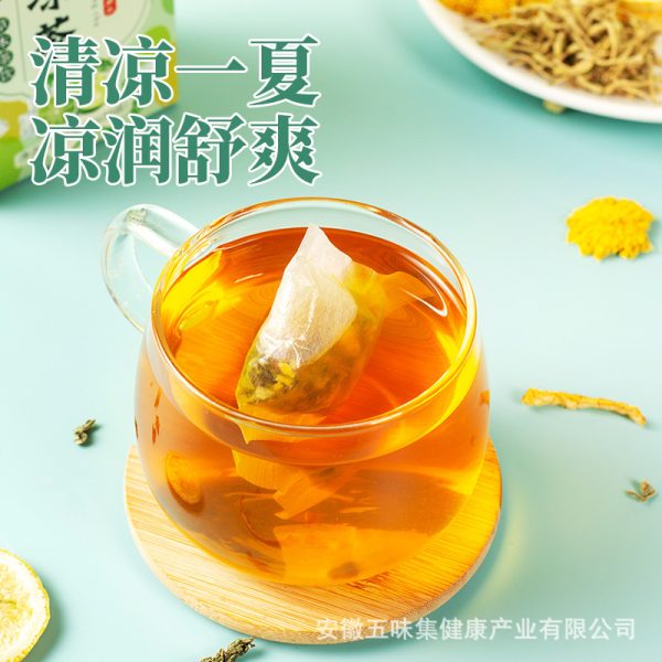 宜然堂养生茶暑气清凉茶柠檬金银花茶批发暑气清凉茶